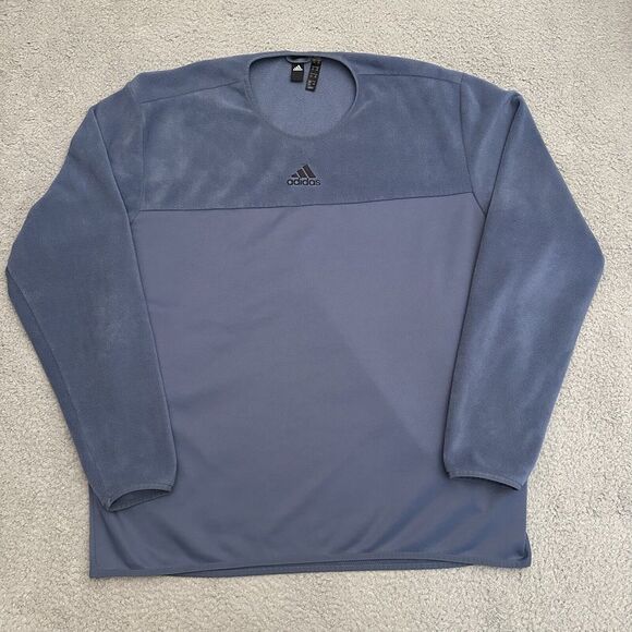 Adidas Team Issue‎ Crew Neck Sweatshirt Men's 2XL Blue Pullover Center Logo - Picture 1 of 11
